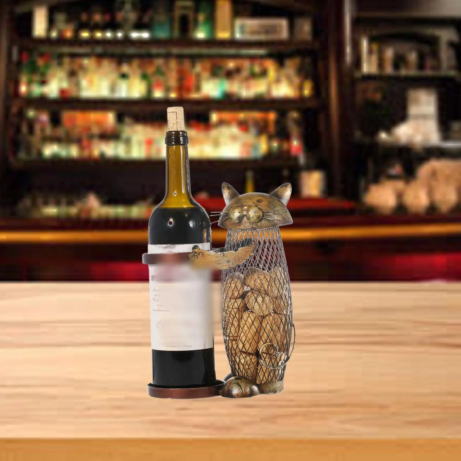 

Cat Wine Rack Gifts Storage Organizer Home Decoration Craft Money Box Decor