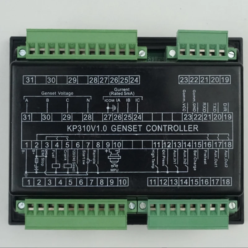 ABJI-KP310V1.0 KP310 V1.0 وحدة مولد الديزل عن بعد سارت وإيقاف التحكم المولد LED لوحة عرض أرقام
