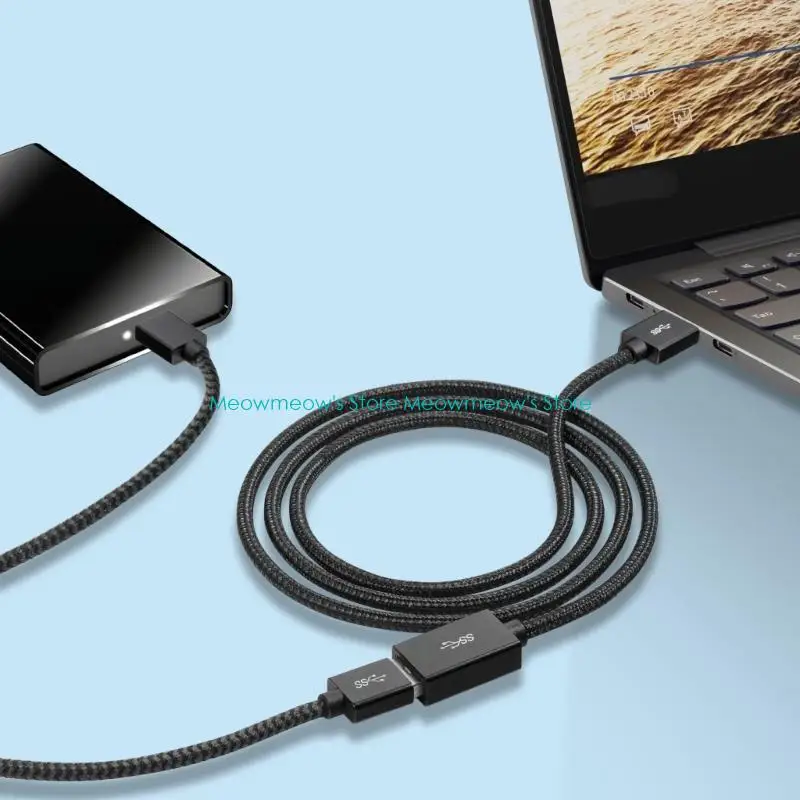 W91A USB Kabel Extender typu C, 60W Szybkie ładowanie 5 / s wsparcie transmisji danych, dla urządzeń elektronicznych typu C.