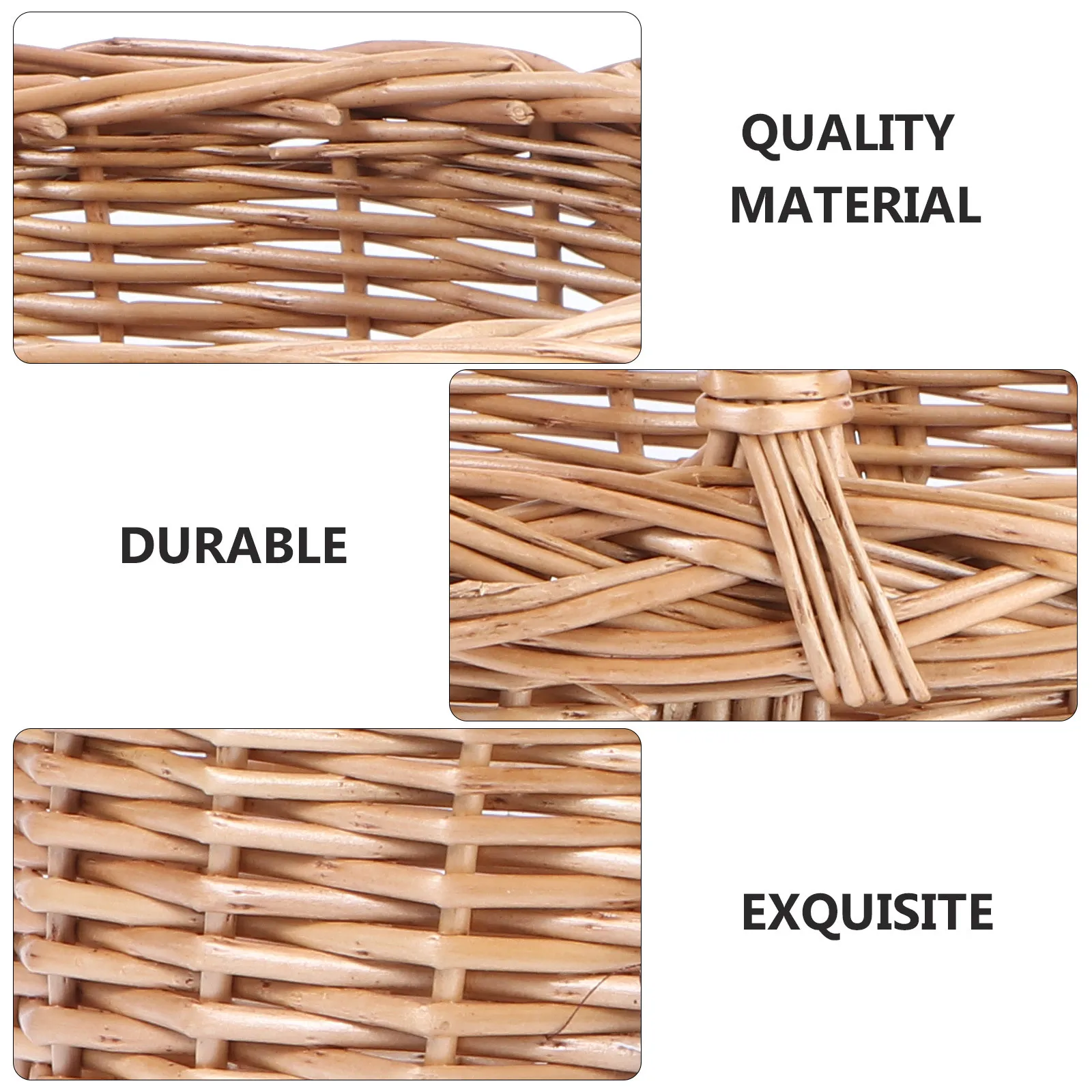 

1Pcs Willow Weaving Picnic Basket Brown Portable Outdoor Fruit Storage Holder for Home Garden Decor Creative Vegetable Tote