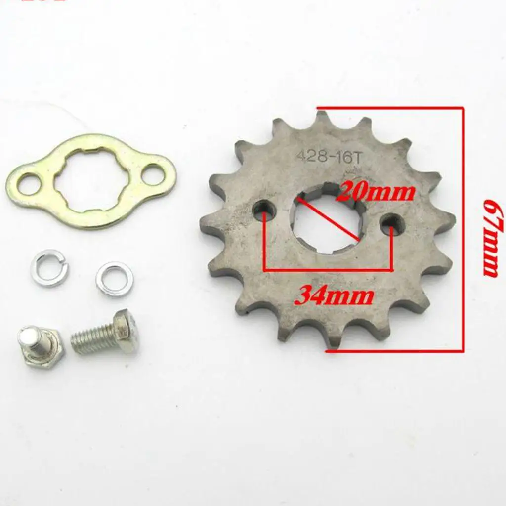 ATV Front Sprocket Cog 428 Drive Chain 16 16T Mounting Hole 34mm 20mm Shaft Drive Sprocket Front Sprocket Cog Chain - view 6