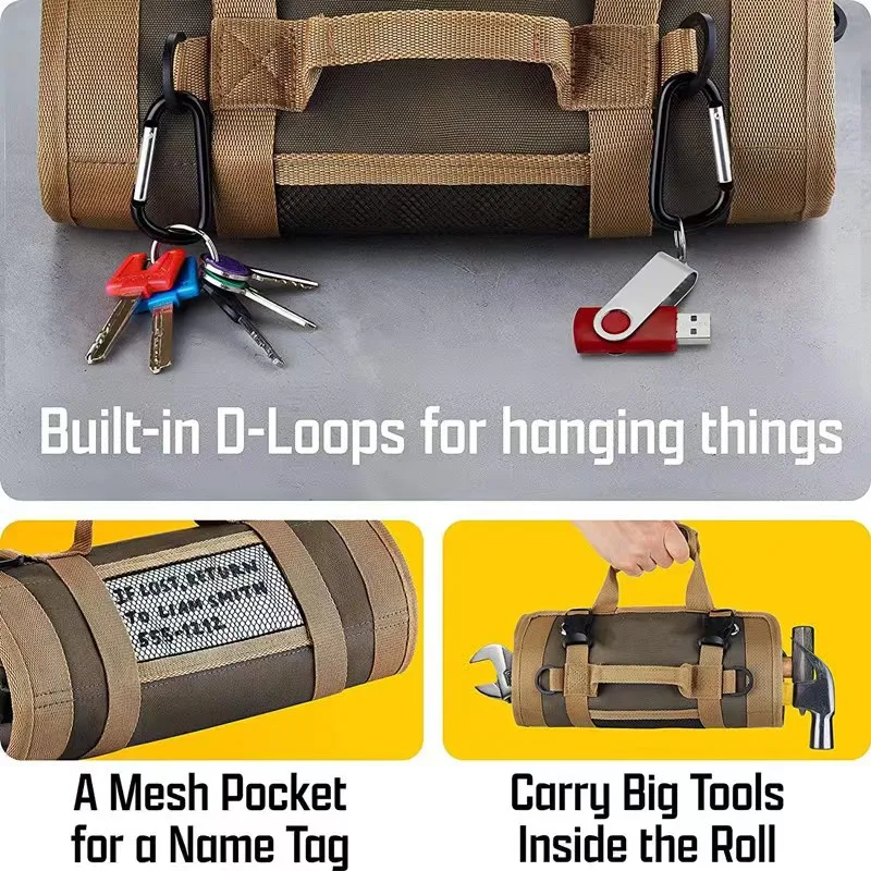 Bolsa de herramientas multiusos, Organizador Profesional de alta calidad, multibolsillo, enrollable, portátil, pequeña