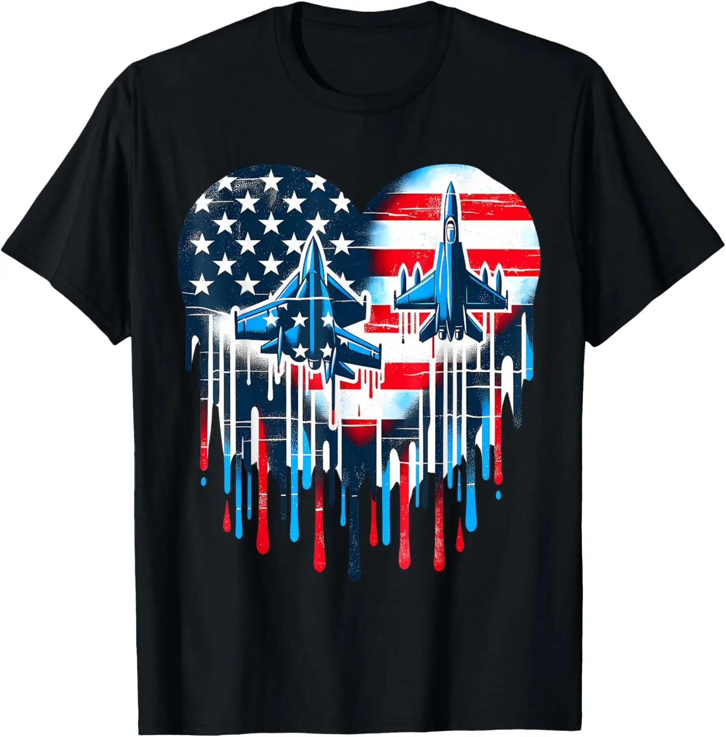 

American Flag 4th Of July Patriot Shirt Fighter Jet Airplane T-Shirt