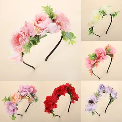New Elegant Romantic sweet Women Bridal Headband Hair Headdress Flower Wreath Fashion Girl child Head Hoop Wedding Jewelry gift