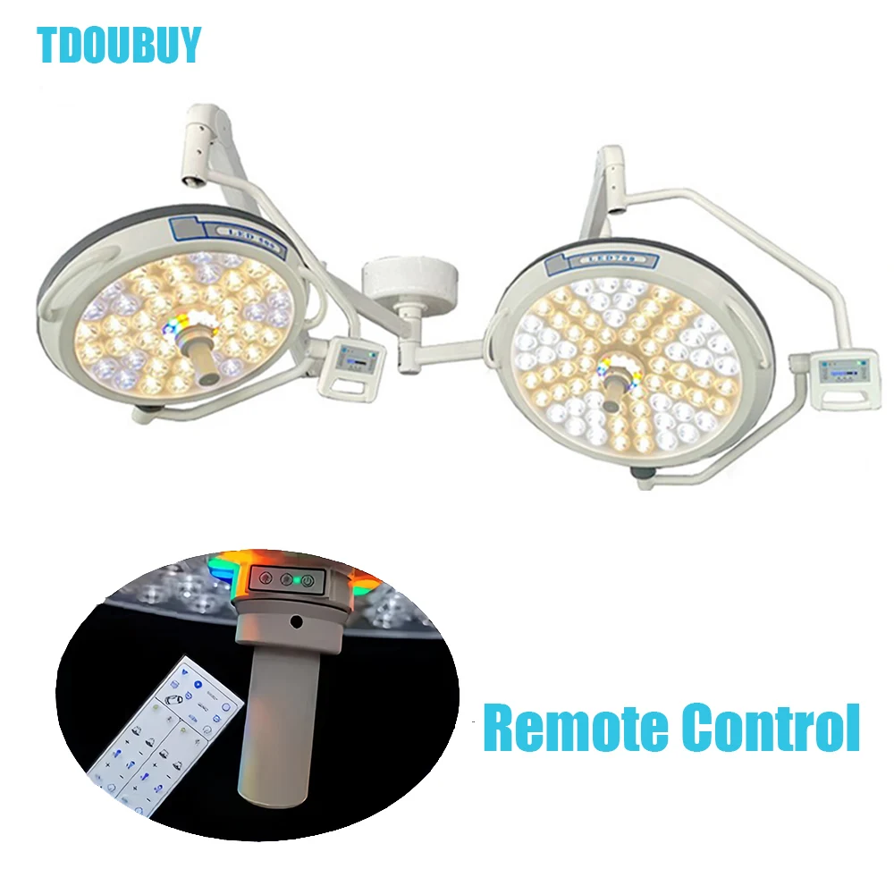 Remote Control Function Dual Head Surgical RGB Shadowless Lamp Dental Cold Light Suitable For Pet Hospitals And Beauty Salons