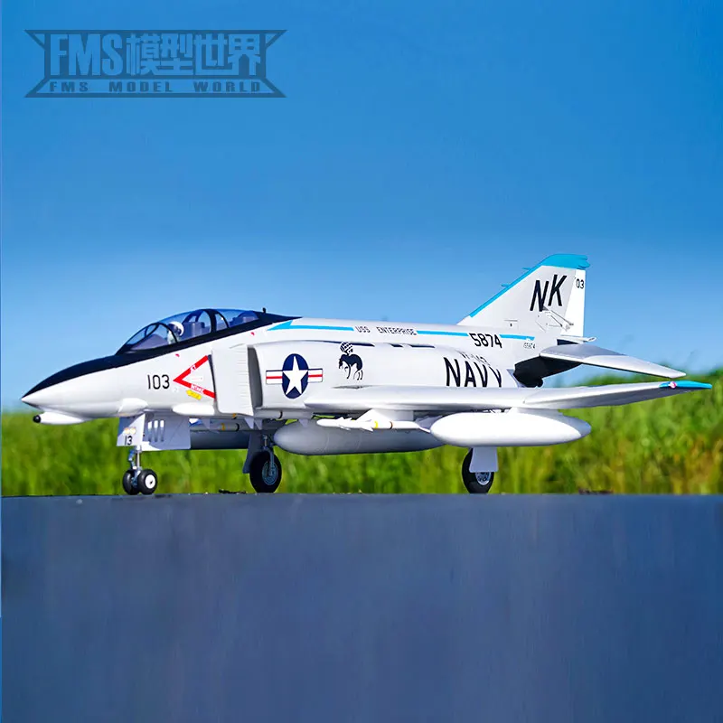 Fms 80mm canal F4 modèle fantôme avion train d'atterrissage rétractable avec rabats canal chasseur cadeau pour enfants