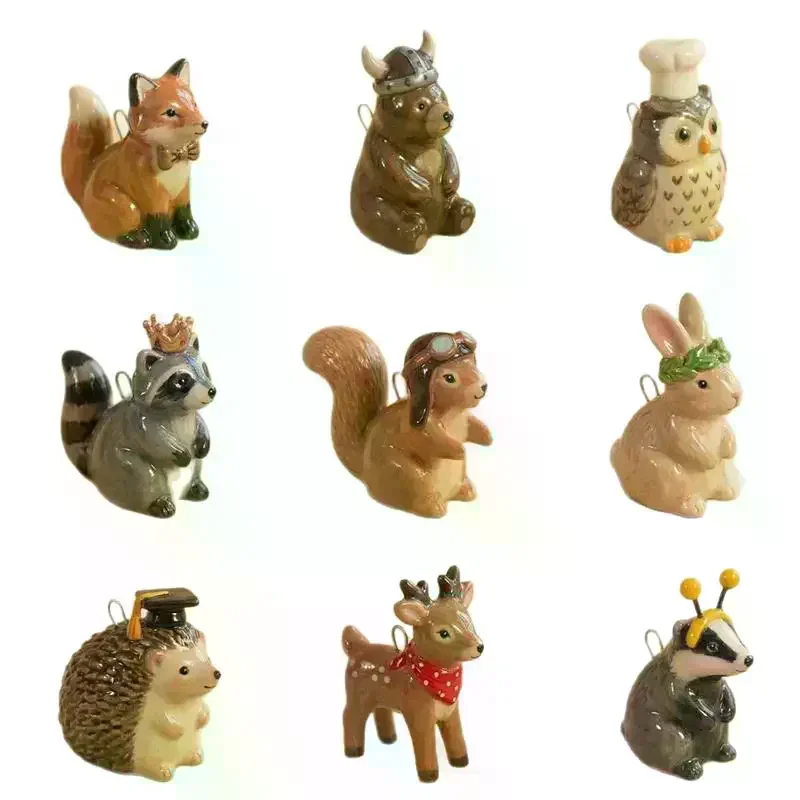 Cute 3D Animal DIY Pendant Necklace Dog Fox Squirrel Brown Bear Charms Fashion Jewelry for Women Daily Outfit Decoration