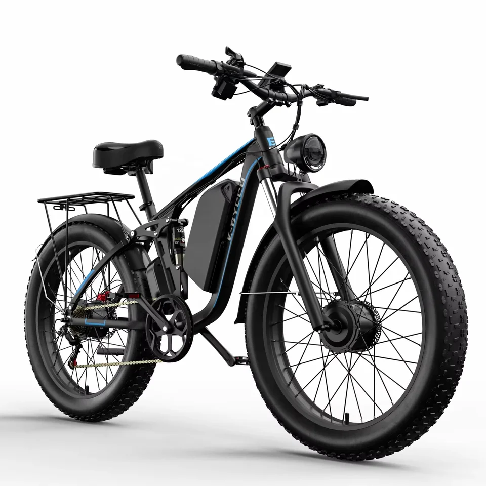 EB-7PRO Electric Bike 52V 32AH Battery 4000W Dual Motor E- bicycle Off-Road Full Suspension 26 Inch tire Electric bicycle image 3