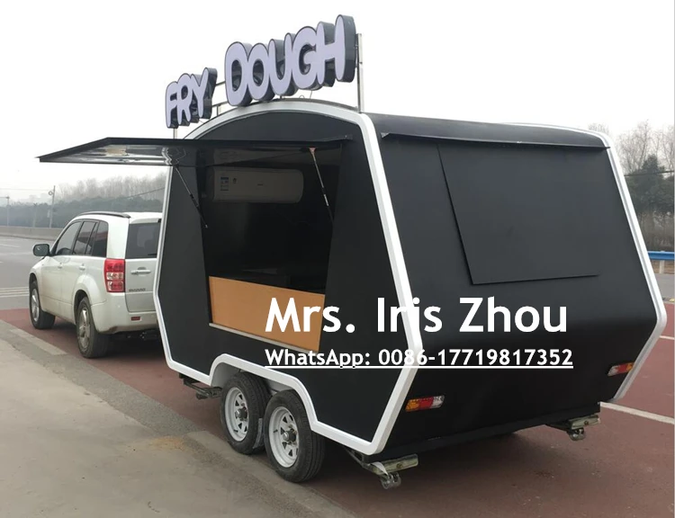 Outdoor Street Movable Kiosk Mobile Snack Food Van, Mobile Food Truck For Vending Food Cooking Van CE