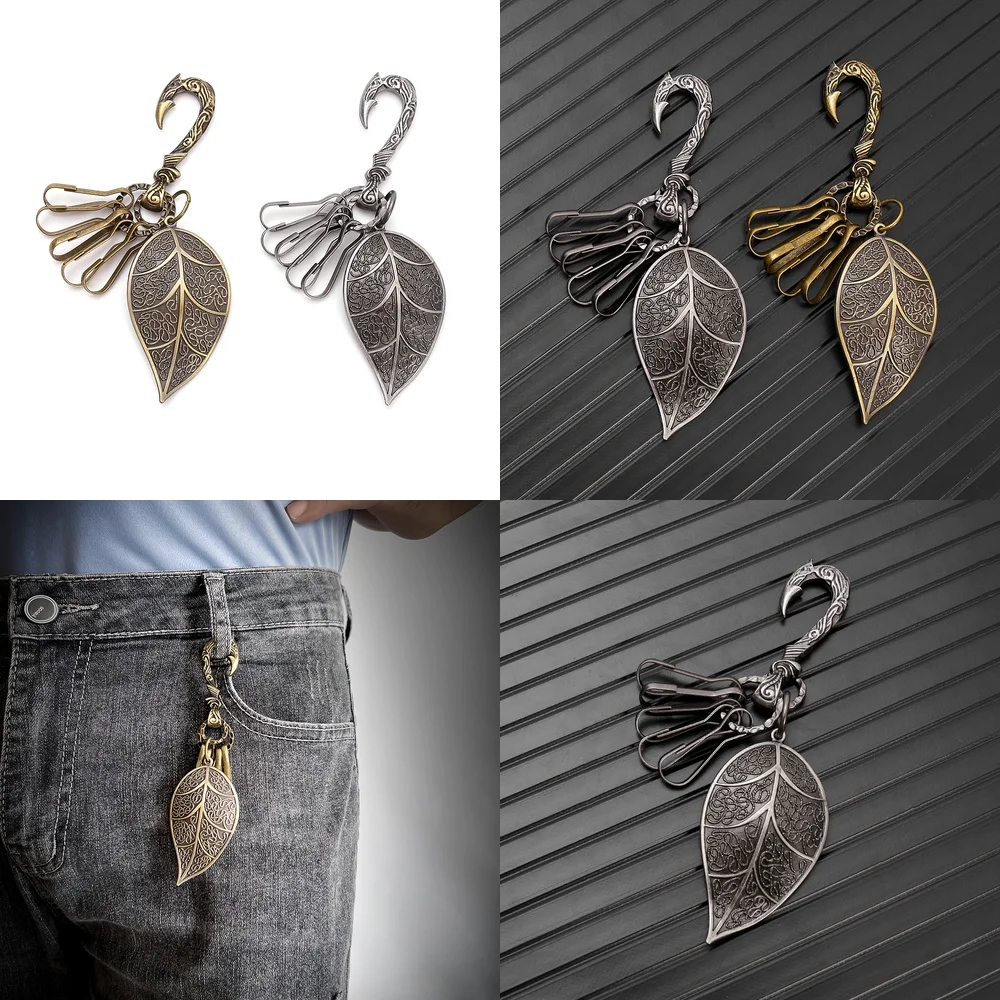 

Винтажный брелок-лист для брюк, цепочка на пояс, аксессуар для образа в стиле панк, декор для креативного ретро-образа в американском стиле