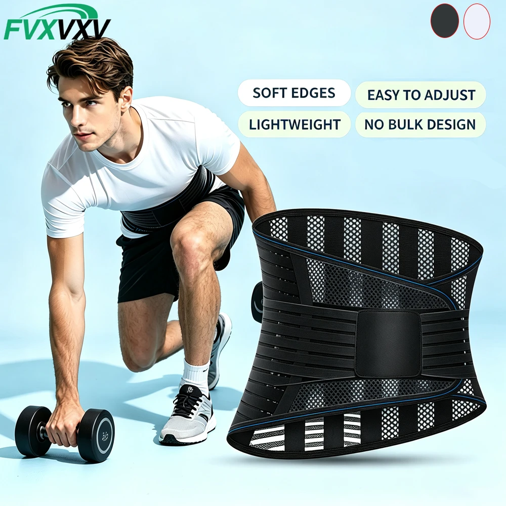 1PC Breathable Back Support Belt with 5 Stays,Anti-Skid Mesh Lumbar Brace for Men Women Lower Back & Sciatica,Office ,Daily Use