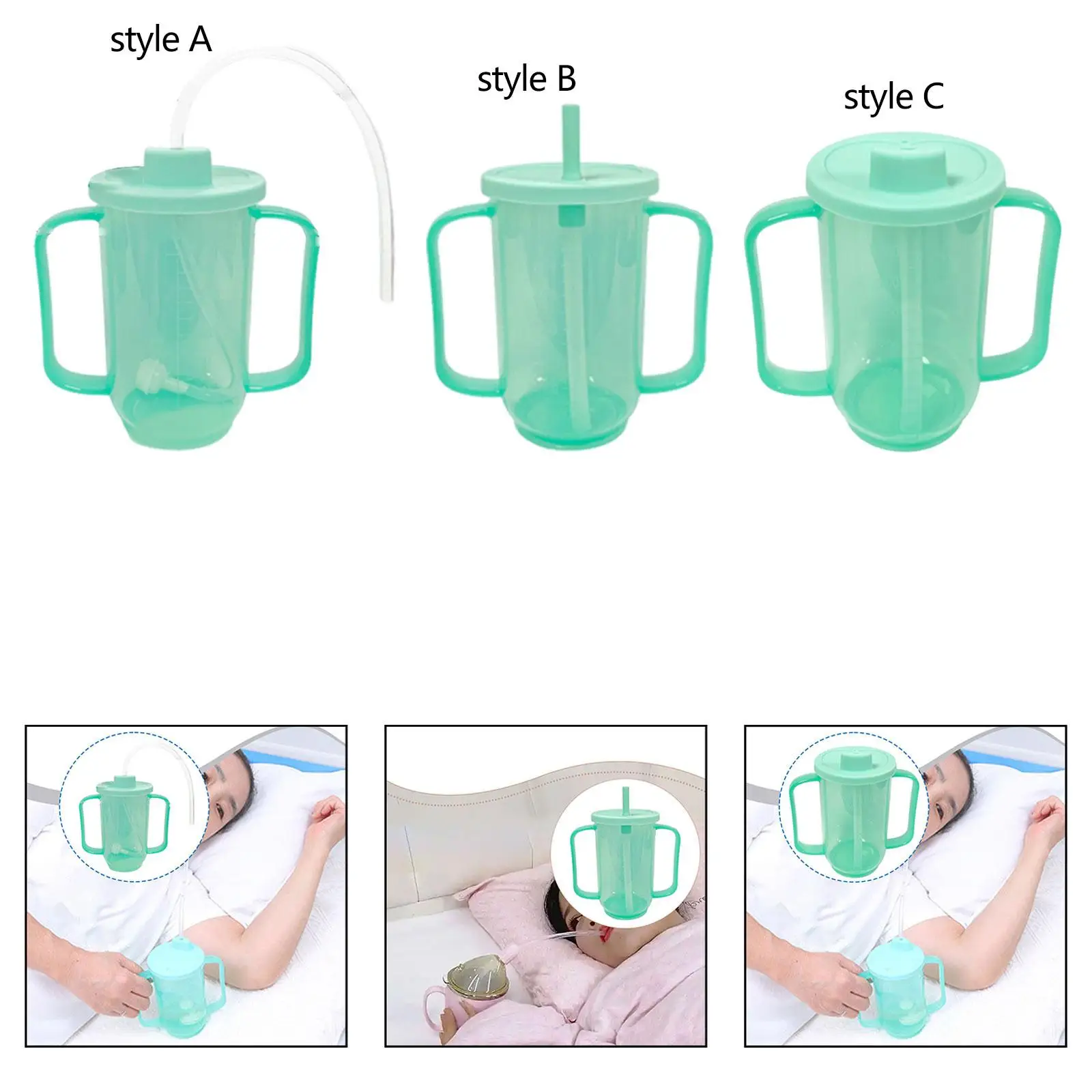 

Elderly Sippy Cup 350ml Professional Easy to Use with and Lid with 2 Handles