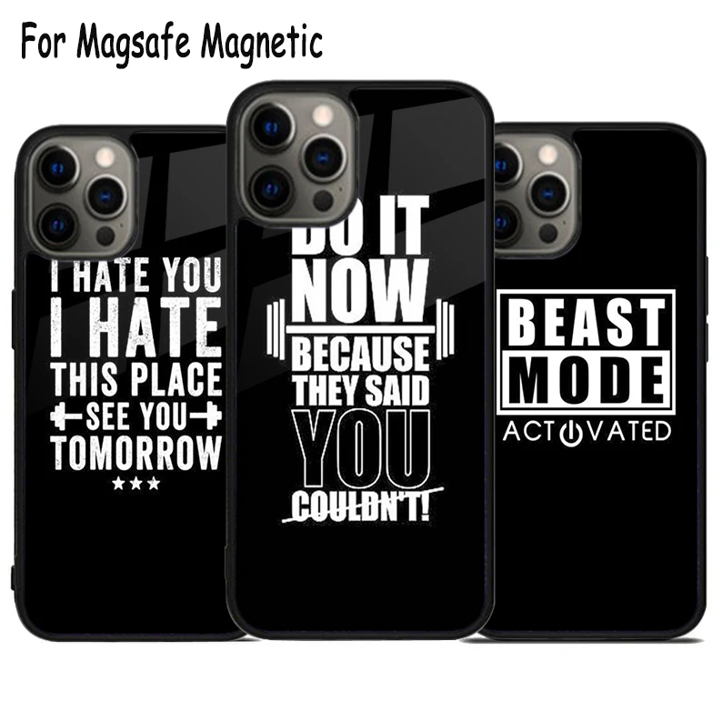 Beast Mode Bodybuilding Gym Sport Wireless Magsafe Phone Case For iPhone 15 16 14 13 11 12 Pro Max Plus Magnetic Bumper Cover