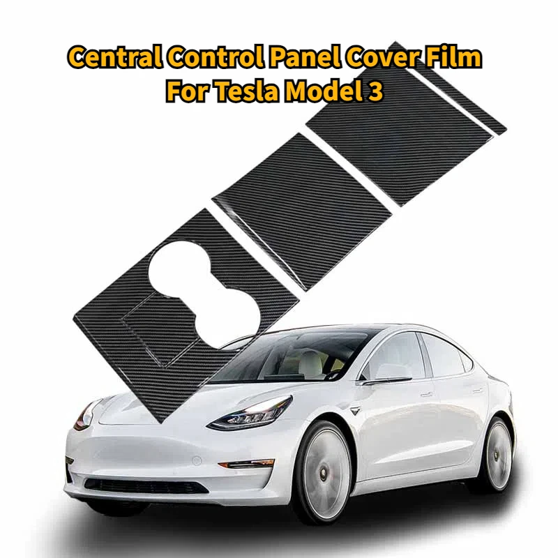 

Car Central Control Panel Protective Patch for Tesla Model 3 Y Carbon Fiber ABS Cover Center Console Shell Stickers 2017-2020