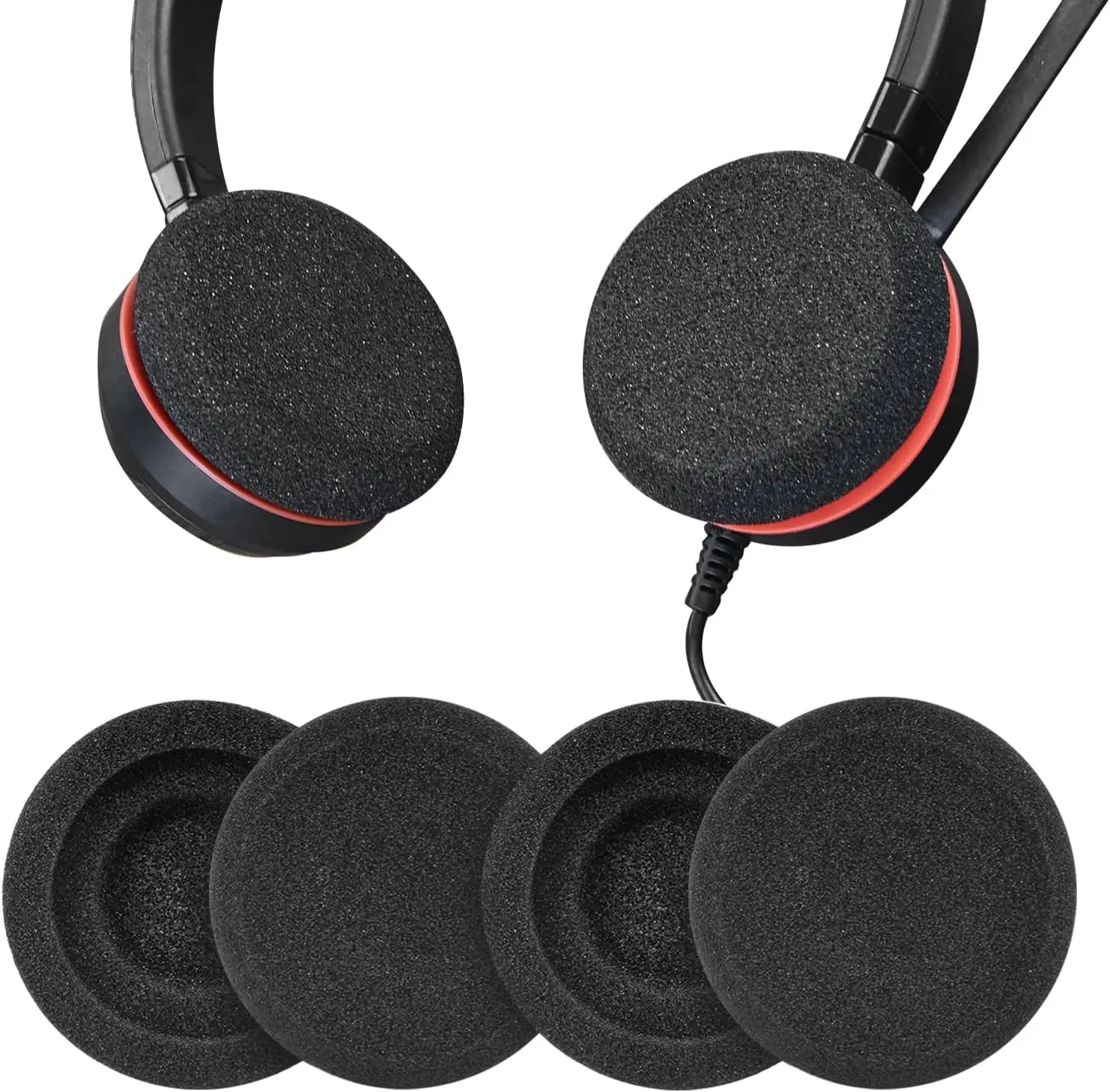 2 paires d'oreillettes Jabra Evolve 65, coussinets d'oreille compatibles avec les écouteurs Evolve 20/20se/30/30II/40/65, remplacement des oreillettes