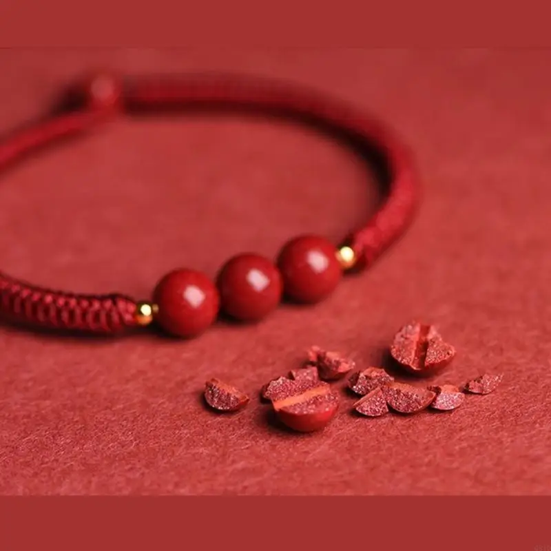  Red Rope Couple Bangle High Content Cinnabars Women's Single Bead Bracelet/Triple Beads Wrist Chain Three Lives Together