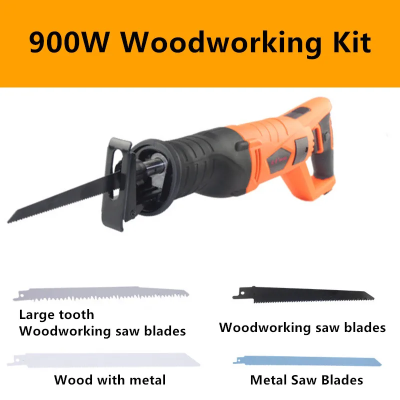 900W Reciprocating Saw Electric Saw Sabre Saw Woodworking Power Tools Logging Saw Metal Cutting Machine Frozen-meat Bone Cutting