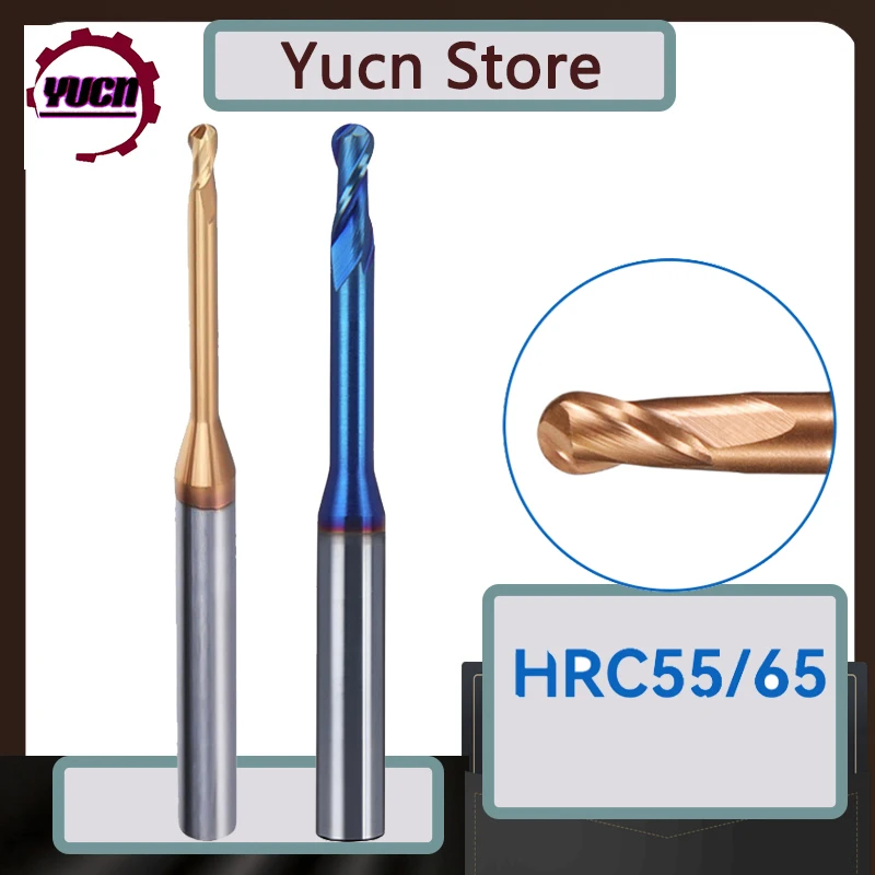 

HRC55 HRC65 Carbide Long Neck Ball Nose End Mills CNC Deep Groove Cutter Milling Cutters Router Bit Knife R0.15 R1 Endmills