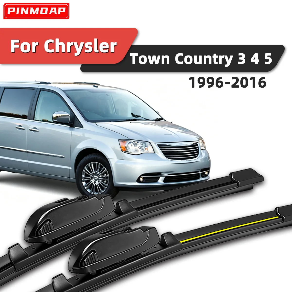 

2PCS Front Windshield Wiper Suitable For Chrysler Town Country 3 4 5 1996-2016 Front Windshield Silent Wiper Automotive Parts