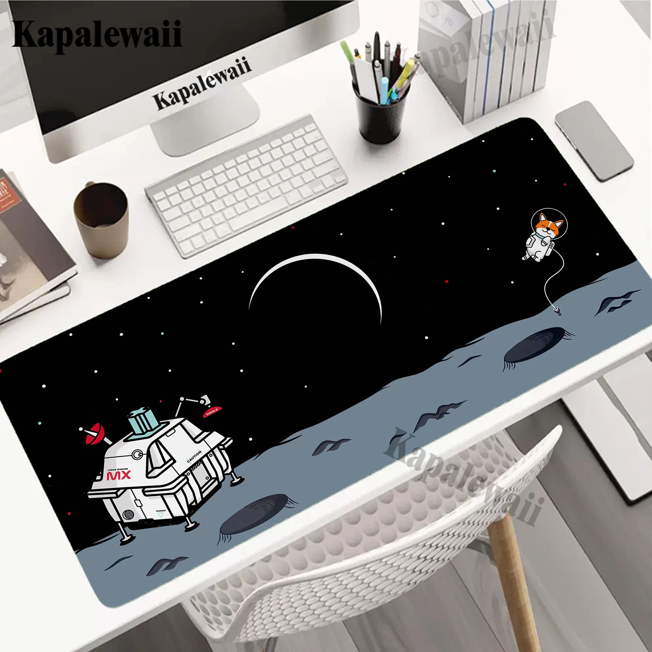 

Astronaut Gaming Mousepad Pc 90x40cm XXL Large Mouse Pad Locking Edge Mousemat Non-slip Rubber Pads Soft Desk Mat Keyboard Pads