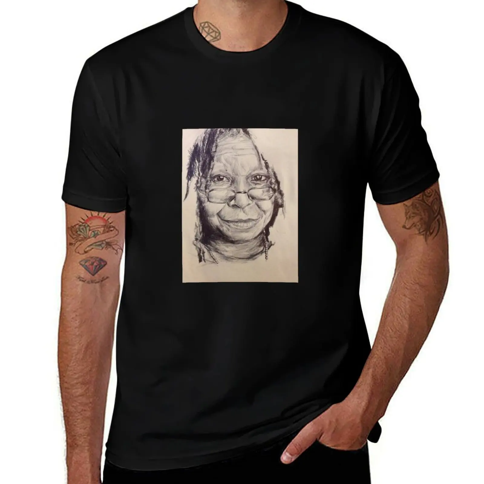 

WHOOPI GOLDBERG PORTRAIT T-Shirt t shirt man casual t shirts for man cotton funny T-Shirt
