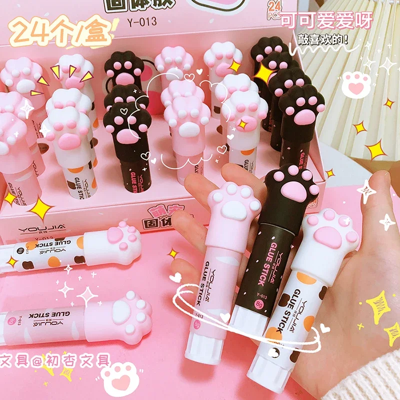 Hoge viscositeit briefpapier kantoorbenodigdheden voor studenten Kawaii Cat Claw Stevige lijmstift Sterke zelfklevende lijmstift voor studenten