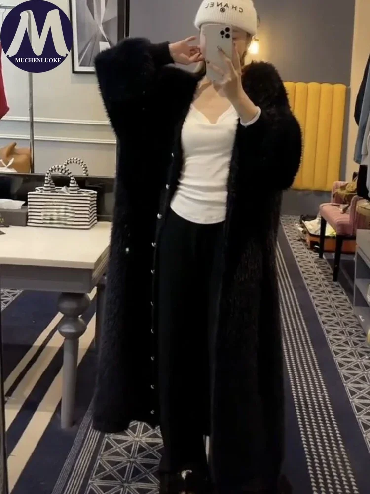 Cardigan da donna con bottoni in perle a maniche lunghe, maglione da donna, cappotti eleganti, moda coreana, abbigliamento casual, autunno, inverno