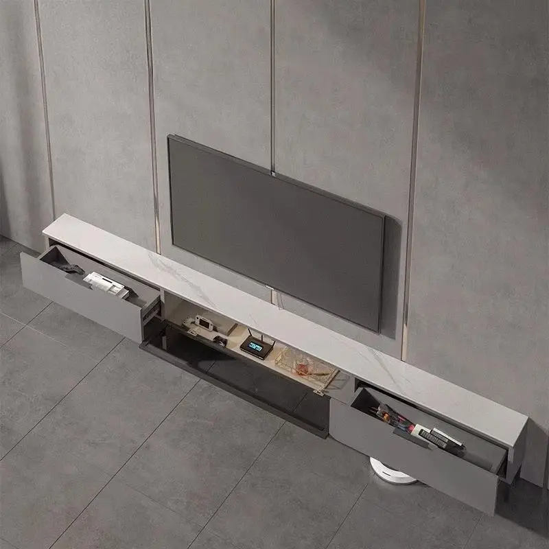 

Home TV Cabinet Solid Wood Granite Countertop Living Room Floor Cabine Luxurious and Elegant Storage and Storage Cabinet