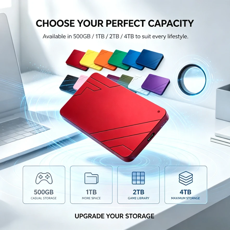 [Brand+] Original A3-1 Portable External Hard Drive Red / Yellow / Pink High Speed Storage Disk for Windows Laptop Desktop PC