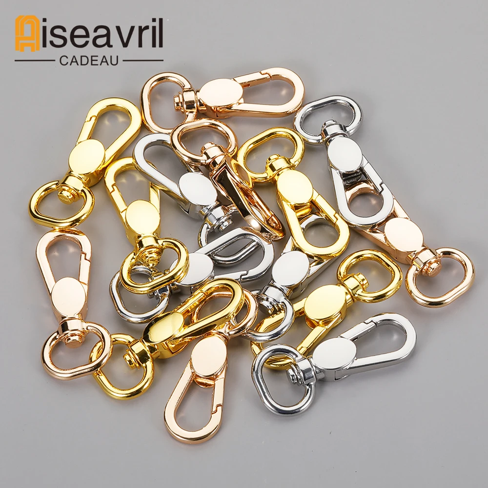 

5pcs Swivel Clasps Bag Strap Hook Buckles Lanyard Snap Hooks Keychain Clip Metal Lobster Claw Clasp for Keyring Crafting Sewing