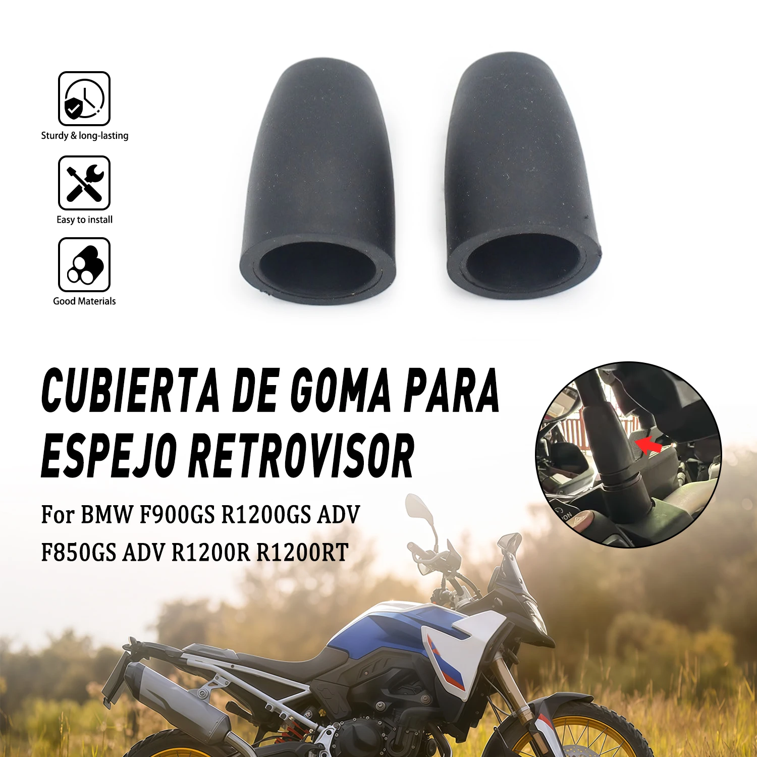 Motorcycle Rearview Mirror Rubber Cover For BMW R1200R R1200GS R1250GS ADVK22 K23 K33 K43 R NineT F750GS F850GS S1000XR
