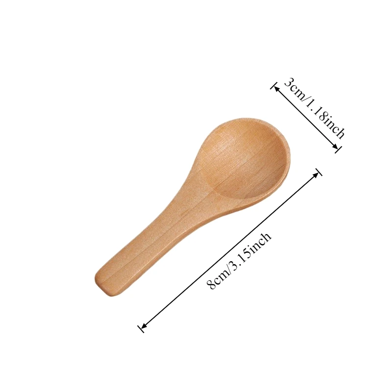 10/30/50pcs Wooden Spoon 8cm Jar Spoon Party Favor Ideal for Jars of Sugar Spices Salt Creamer Small Wooden Spoon