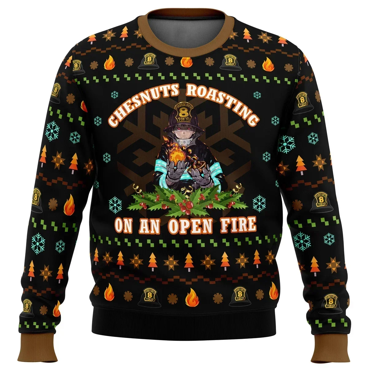 2024 New Christmas Flame Fire Force Ugly Christmas Gift Santa Claus Pullover Men 3D Sweatshirt And Top Autumn And Winter Cloth