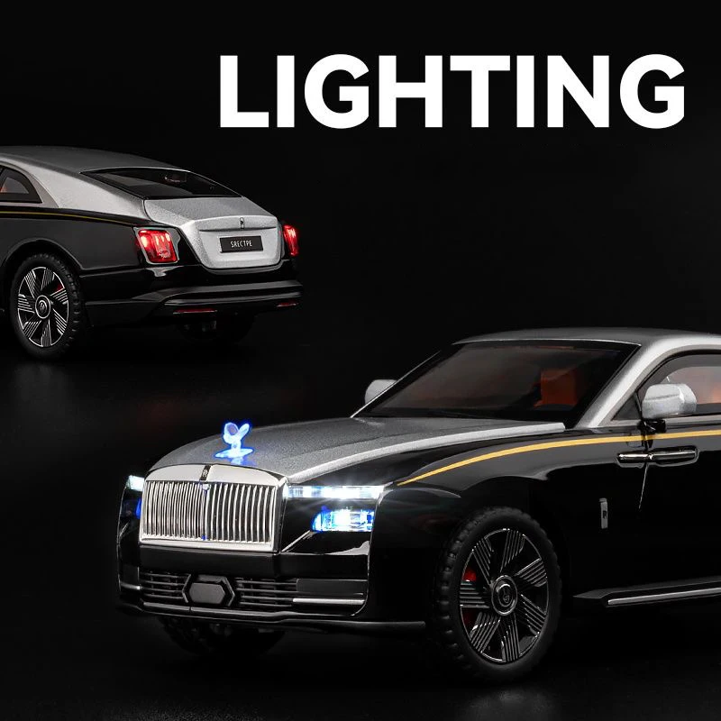 1:24 Rolls-royce Spectre Alloy Scale Model Car Diecast Metal Vehicles Sound＆Light Collection Chidlrens Toy Miniature Car Gifts