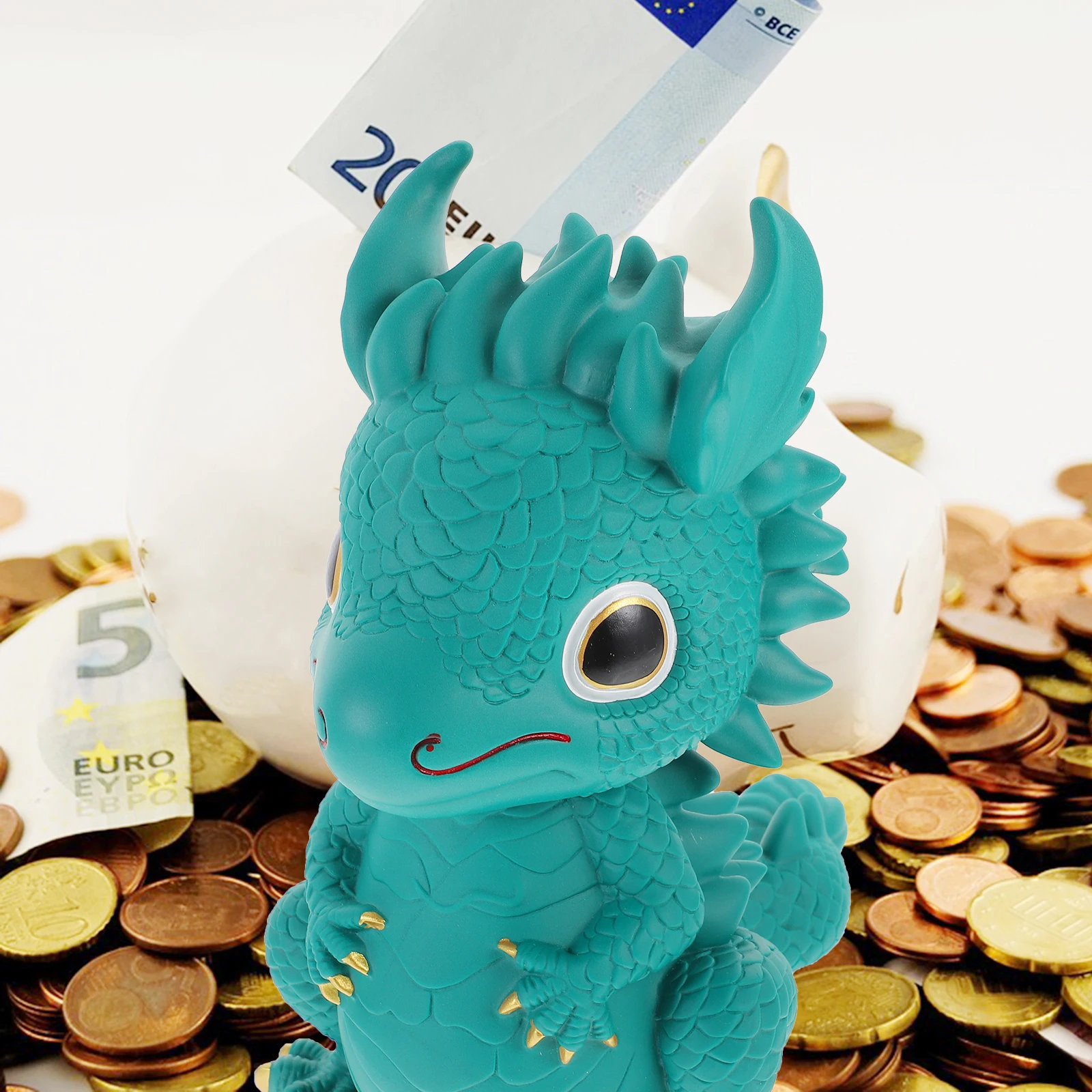 

Piggy Tank with Lock Cute Little Money Jar Saving Bank Dragon for Shape Animal Vinyl Child Savings