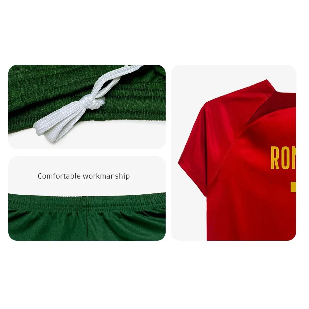 2025  Soccer Jerseys Kids 7 Football Sports Fan for Boys Girls Youth Soccer Shirts and Shorts Stockings Set for 4-14 Years