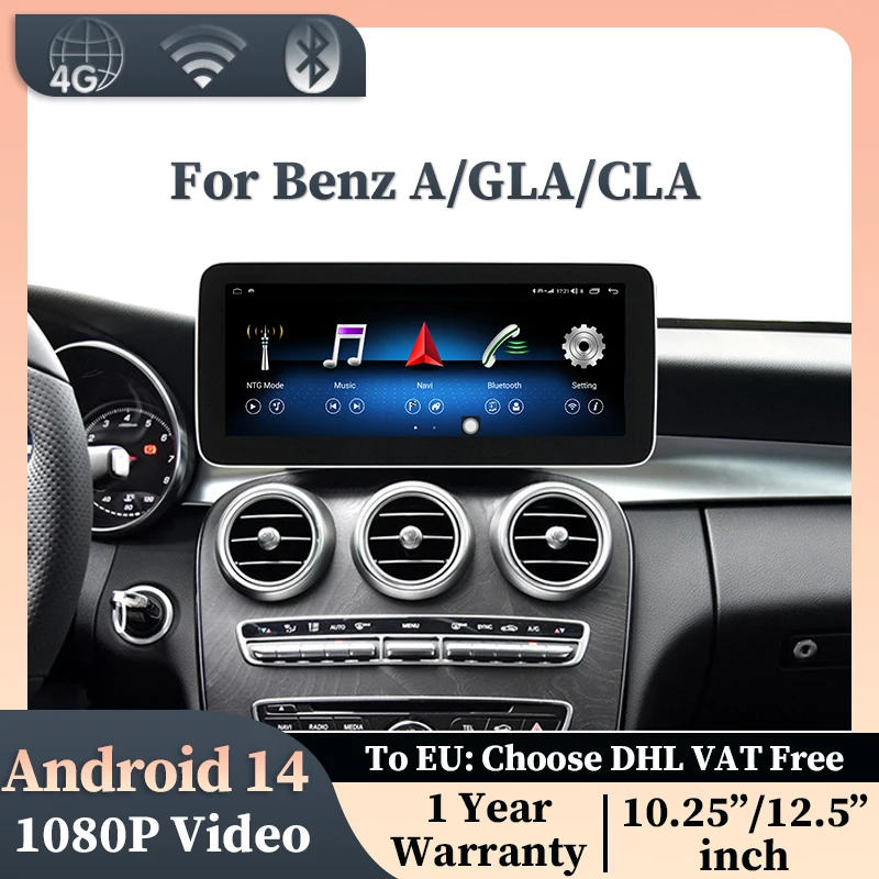 

Android 14 Navigation For Mercedes Benz A Class-W176 CLA-C117 GLA-X156 Car Radio Stereo Multimedia Car Video Player Bluetooth