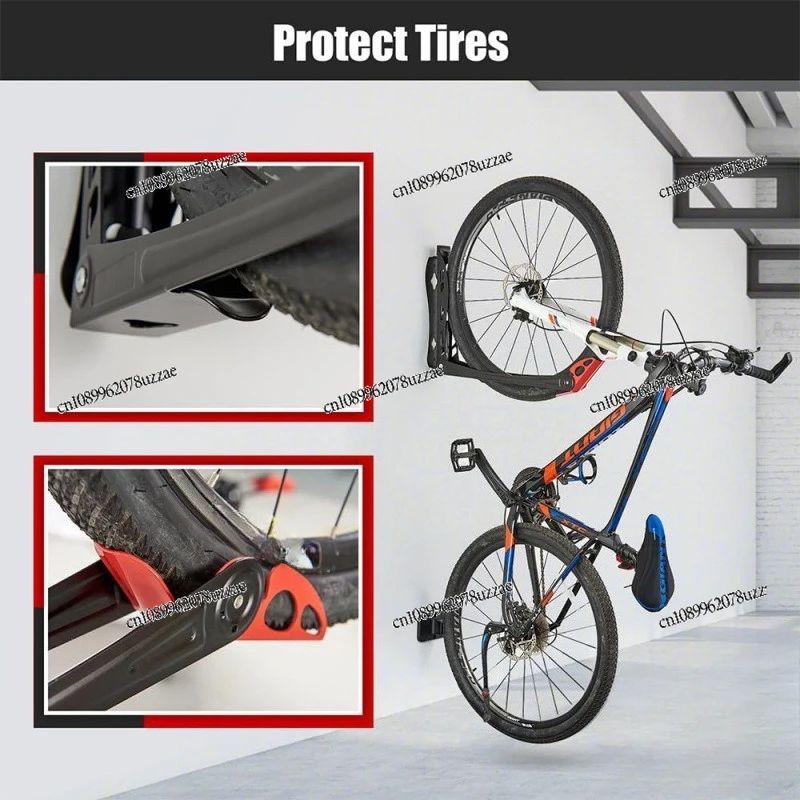 Rotary bike rack, garage bike hanger, 2-piece set