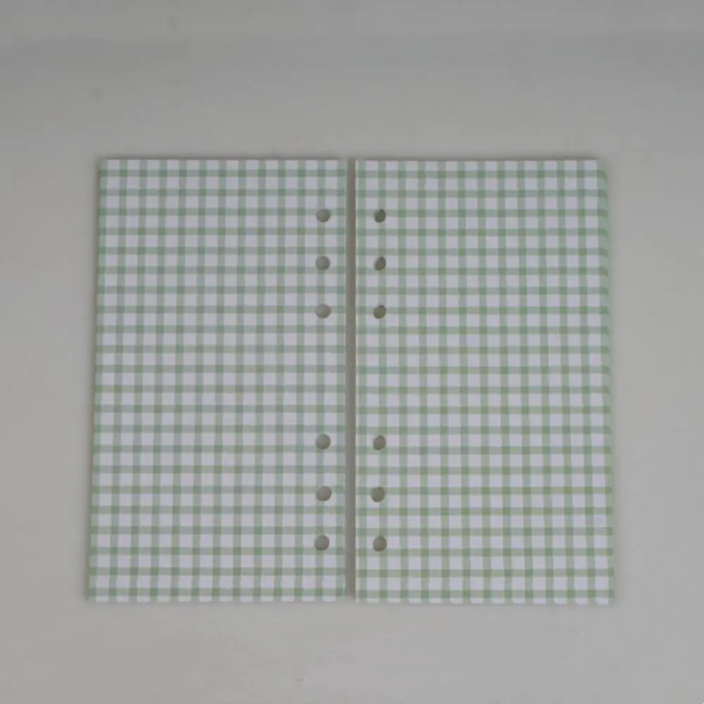 40Sheets A6 Inside Loose Leaf Refill Paper Colourful Line Grid Plaid Inner Refill Spiral Binder Paper Notebook Separator Paper