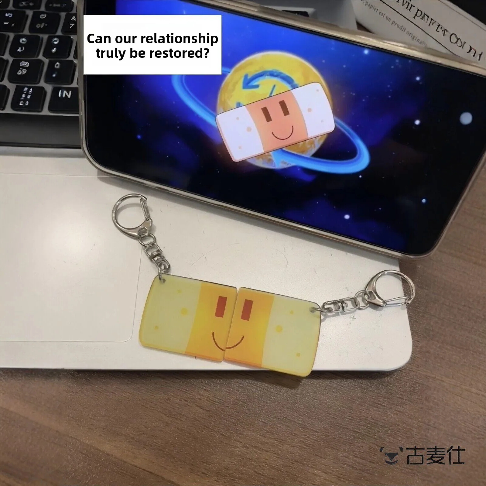 Magic AU Relationship Repair Pendant Bag Charm for Best Friends after Arguing Cute Backpack Decorations Keychain Accessories