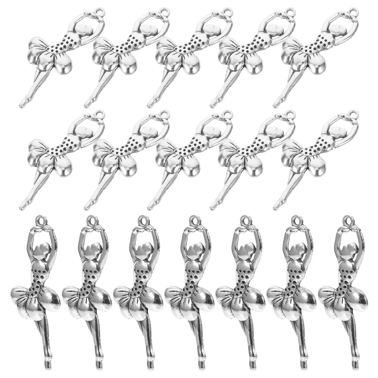 

20pcs Alloy Pendant Accessories Ballet Dancer Charms DIY Craft Jewelry Bracelet Dance Motif Durability Versatile Necklace