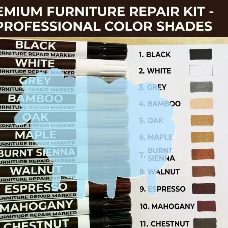 Wood Furniture Touch Up Repair Pen Kit No Residue Restore Scratches for Floor Cabinet Table Home Improvement