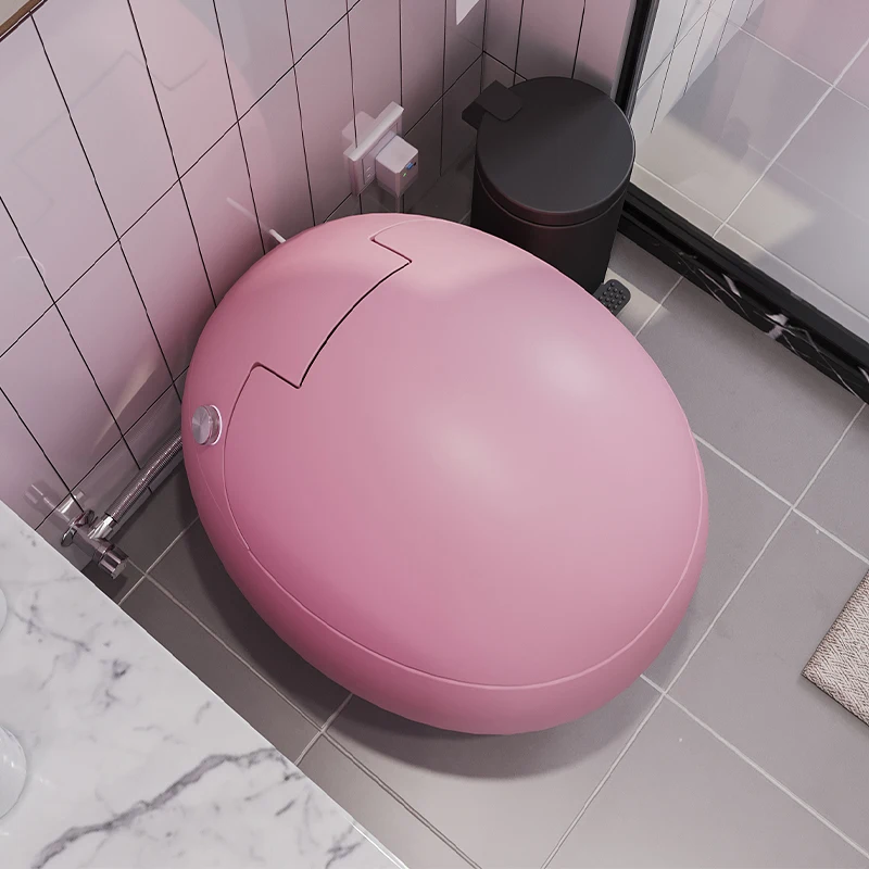 Egg-shaped Creative Smart Toilet Automatic No Water Pressure Restriction Round Personalised Toilet Splashproof 110v Intelligent