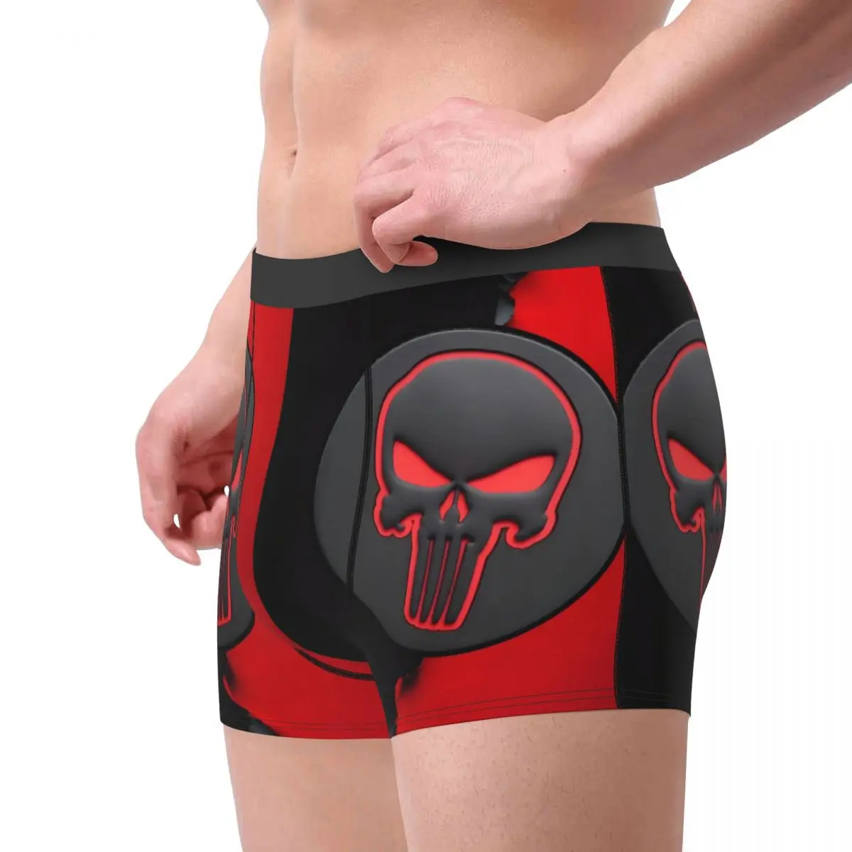 Custom Punisher Trendy Superhero Underwear Men Stretch Comics Boxer Briefs Shorts Panties Soft Underpants For Male