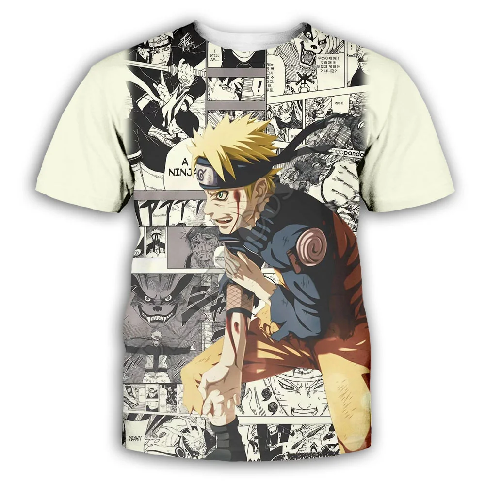 Shippuden Boys Girls T-shirt Japan Anime Men's T-shirt 3D Print Fashion Short Sleeve Naruto Men's T-shirt Oversized Men Clothing