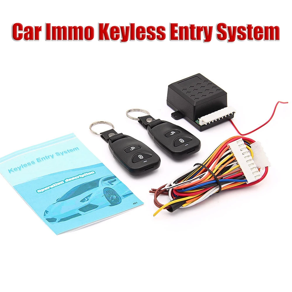 Universal Auto Remote Central Kit 12V Car Door Lock Immo Keyless Entry System Suitable for All Cars Comes with 2 Remote Controls