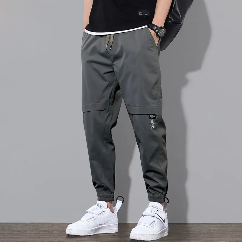 Fashion Loose Pockets Spliced Bandage Korean Pants Men's 2023 Autumn Winter Oversized All-match Solid Color Casual Pants