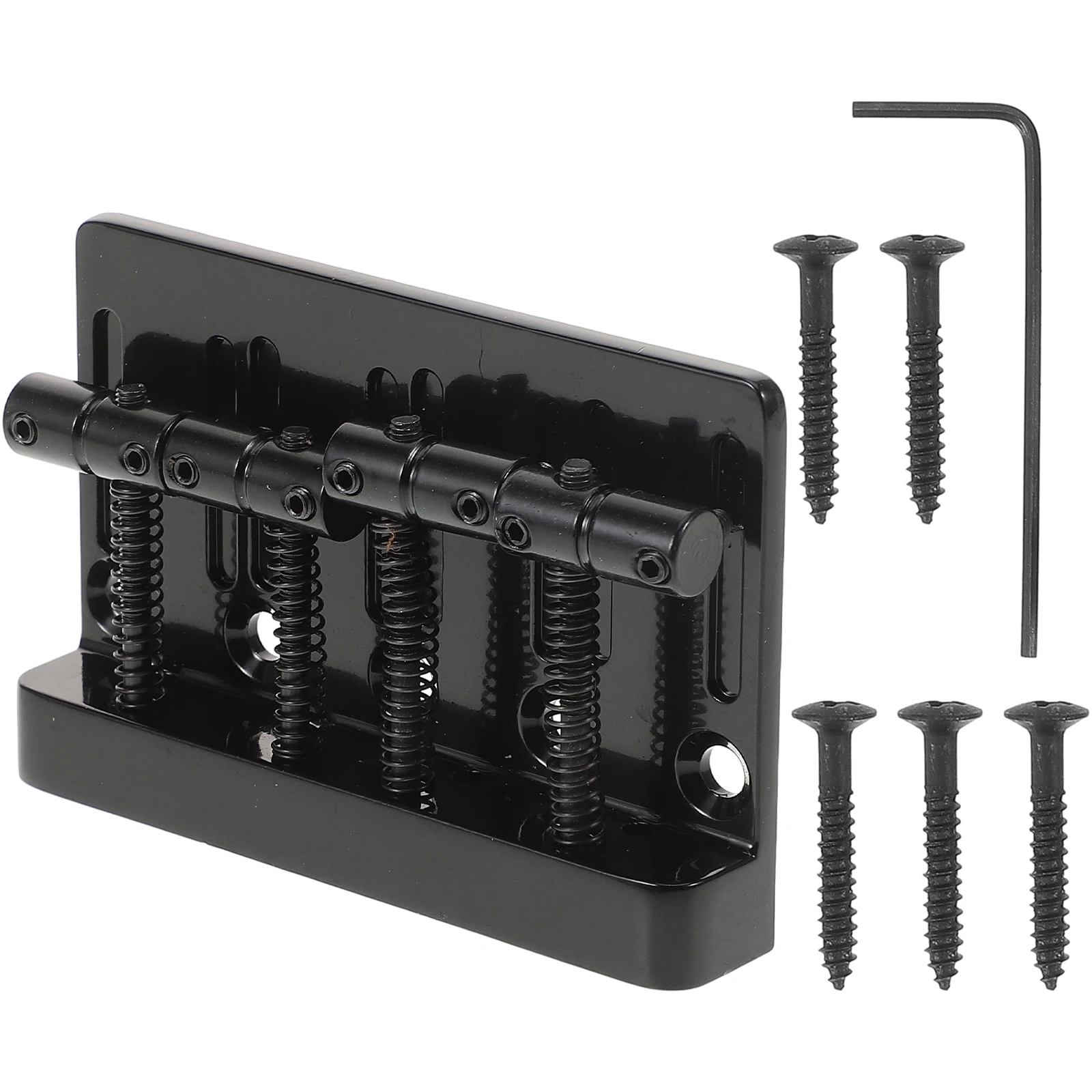 

4-String Electric Bass Bridge Zinc Alloy Guitar Parts 79.5x46.9MM Durable Saddle Tailpiece Practical Professional
