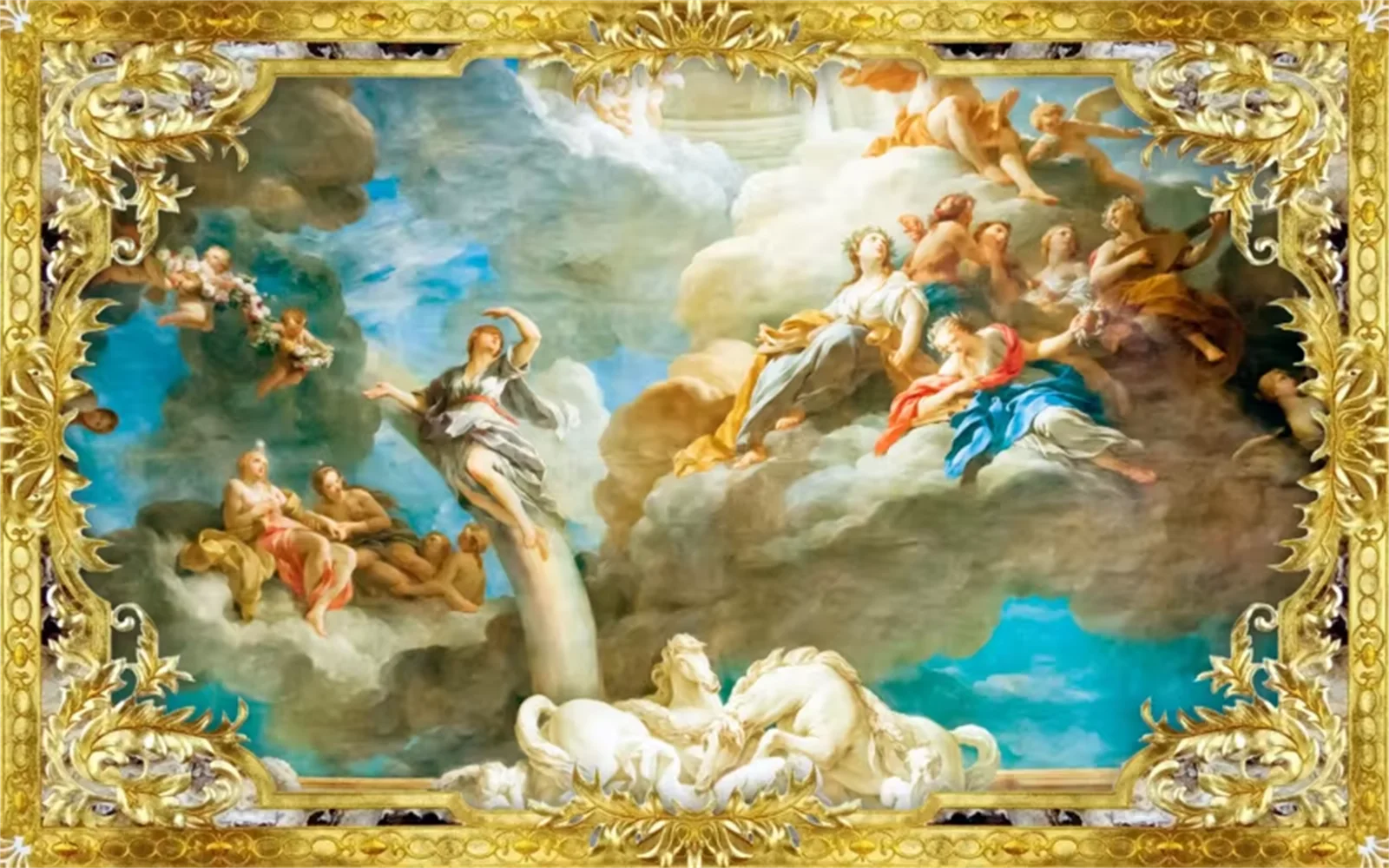 European retro oil painting figure mural bar background wallpaper decorative wallpaper palace noblewoman custom wallpaper
