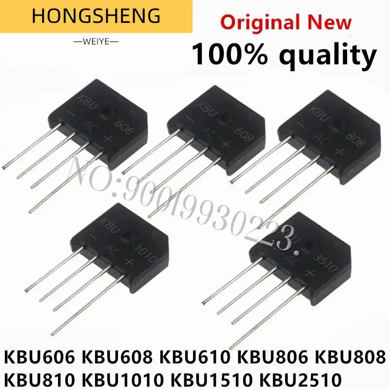 5pcs KBU1010 KBU-1010 10A 1000V diode bridge rectifier KBU1510 KBU808 KBU810 KBU606 KBU608 KBU610 KBU806 KBU2510 KBU1510 KBU3510